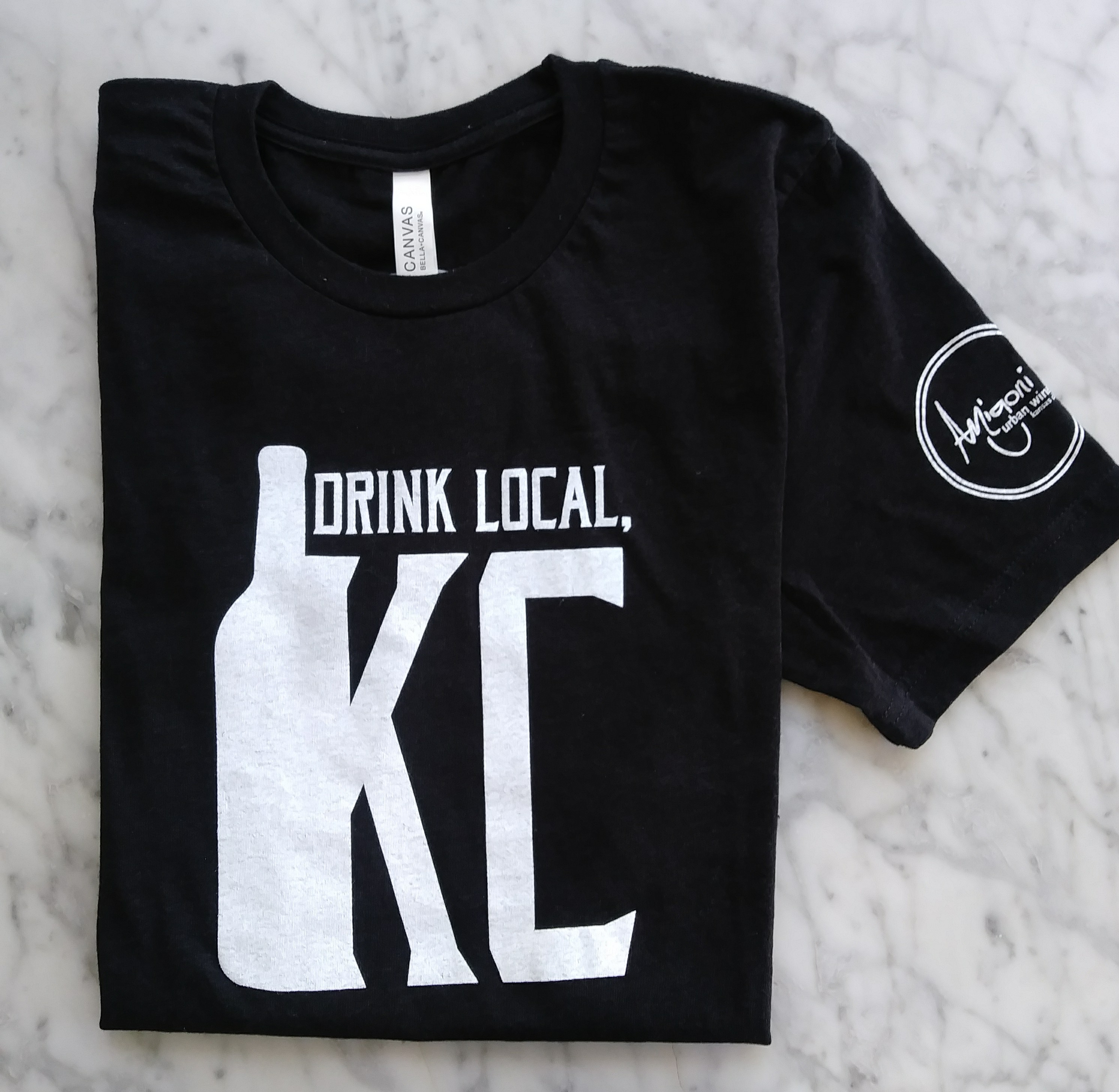 Product Image for Drink Local KC Bottle Shirt, Black 